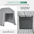 thumbnail image 4 of Clouddwell 6x8 FT Outdoor Portable Storage Shed Tent with Roll-Up Mesh Windows & Reinforced Frame, Motorcycle Storage Shed for Patio Furniture & Equipment Storage, Dark Gray, 4 of 8
