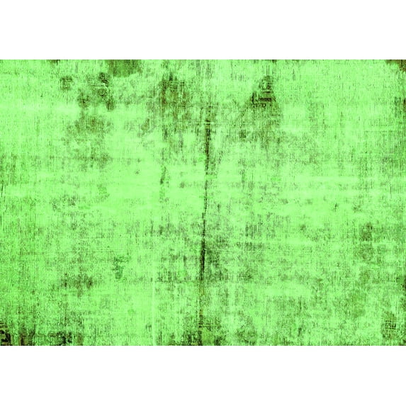 Ahgly Company Indoor Rectangle Abstract Green Modern Area Rugs, 7' x 9'