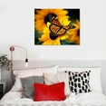 thumbnail image 5 of BCIIG Monarch Butterflies On Sunflowers Decorative Wall Art  Pictures Canvas Prints plant Colorful  for Home Art Print for Living Room Bedroom Unframed 20"x16" 20x16in, 5 of 6
