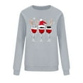 thumbnail image 4 of Ounisa Women Christmas Fleece Sweaters Long Sleeve Crewneck Blouse Pullover Red Wine Glass Graphic Sweatshirts Holiday Graphic Shirts, 4 of 6