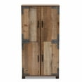 thumbnail image 4 of Baxton Studio Cyrille Modern and Contemporary Farmhouse Rustic Finished Wood 4-Door Shoe Cabinet, 4 of 10
