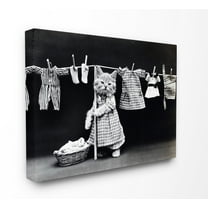 The Stupell Home Decor Collection Kitten Does The Laundry Canvas Wall Art