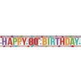 thumbnail image 1 of Amscan Old Age Happy Birthday Multicoloured Holographic Foil Banner, 1 of 1