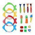 thumbnail image 2 of Juegos de juguetes de buceo para natación, 17 piezas, juguetes submarinos para piscina para niños, juguetes de buceo para piscina para niños, solución innovadora, 2 of 14