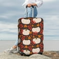 thumbnail image 5 of Salouo Autumn White Pumpkin Pattern Travel Dust-proof Suitcase Cover, Softside Suitcase Protector Luggage Cover Protector for 18-32inch ,Not Included Suitcase, 5 of 8