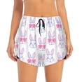 thumbnail image 4 of Lsque Heart Rabbit Printed Women's Running Shorts with Liner Pockets,Elastic Quick Dry Workout Athletic Gym Yoga Shorts,Womens High Waist Shorts-Large, 4 of 9