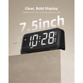 thumbnail image 2 of ROCAM Alarm Clock Digital Clock, Simple Loud Alarm Clocks for Bedrooms Large Buttons Easy Set Big Numbers Easy Read, Dimmer Night Light, Dual Alarms, Weekday Weekend Mode, Power-Off Memory, 2 of 7