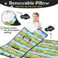 thumbnail image 3 of Rooster and Farm Green Pattern Teens Toddler Nap Mat with Pillow, Sleeping Mat Bag for Preschool Daycare 59"x22", 3 of 6