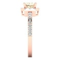 thumbnail image 3 of Clara Pucci 14K Rose Gold Solid Gold Morganite Halo Anniversary Ring for Women - 0.89 cttw Princess Cut, 3 of 8
