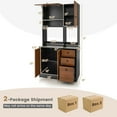 thumbnail image 3 of Costway 71" Tall Kitchen Pantry Buffet Hutch Freestanding Storage Cabinet 4 Doors Black, 3 of 10