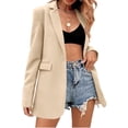thumbnail image 2 of Long Sleeve Women Solid Color One Button Work Office Lady Blazer Suit, 2 of 4