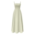 thumbnail image 6 of XAOFW Summer Elegant Dress For Women Square Collar Sleeveless Strap Dress With Waist Tie Outdoor Activities Comfortable Sundress, 6 of 6