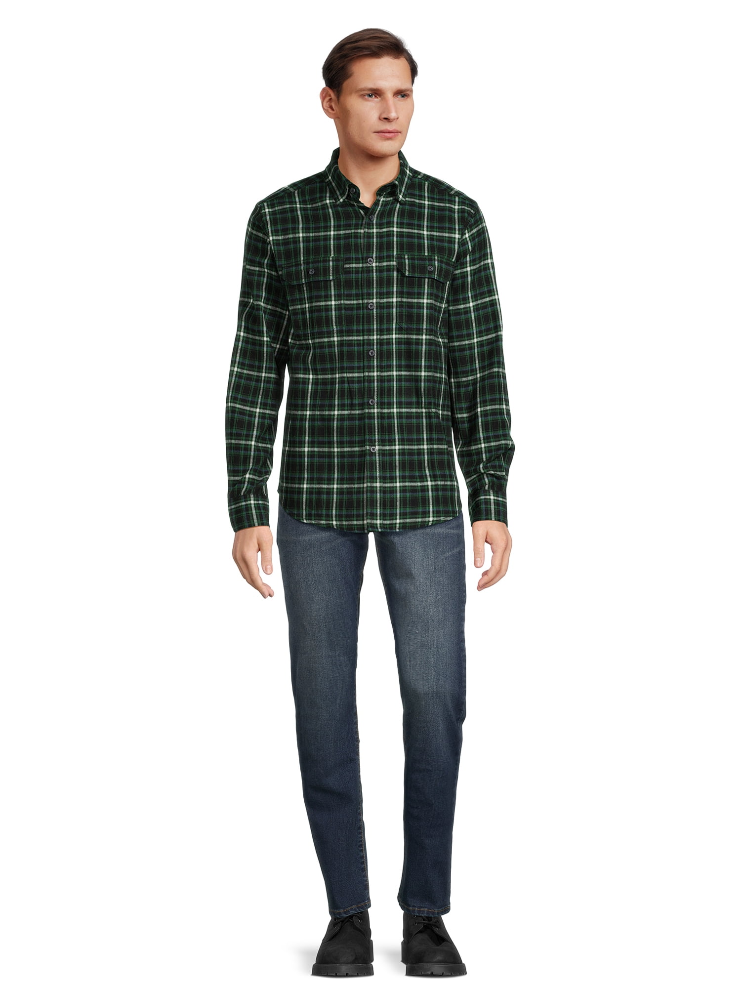 George Men's Long Sleeve Flannel Shirt, Sizes XS-3XLT
