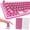 70PCS - Rose Red, variant on 91PCS Long Nails Keyboard Stickers, Self-Adhesive Keyboard Bubbles for Long Nails Typing and Gaming, Heart-Shaped Silicone Keyboards Cover for Women Girls Nail Art PC Keyboards Caps - Pink