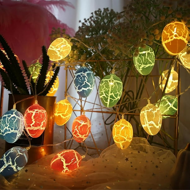 Pastel Easter Egg String Lights, Colorful Egg Decor Battery Operated