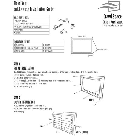crawl space vents flood height width compliant fema engineered mounted material walmart