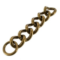 G10405 15mm Antique Brass, 6-Link Chain with 15mm O-Ring, Solid Brass