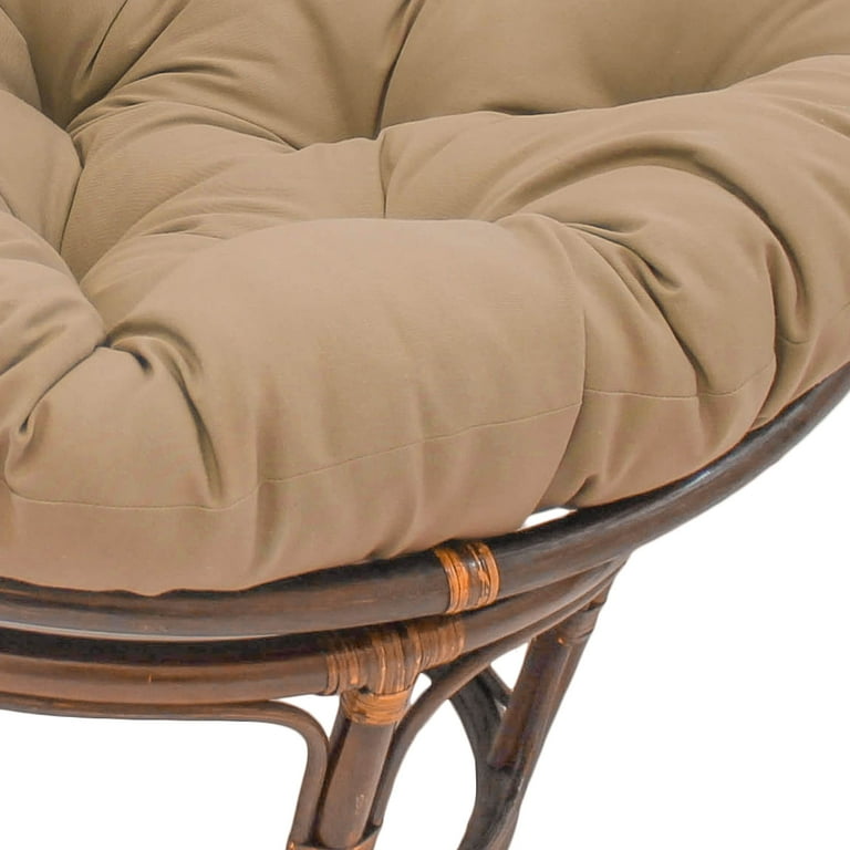 International Caravan 42 Inch Rattan Papasan Chair with Solid