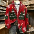 thumbnail image 2 of oelaio Christmas Suit Jacket for Men Funny Xmas Blazer Jacket Snowflake Print Tuxedo Two Button Notched Lapel Party Jackets Green XL, 2 of 8