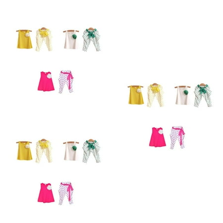

3pcs Girl Summer Vest Pants Set Baby Girl Sleeveless Top Children Dots Printing Lace up Three Quarter Pants