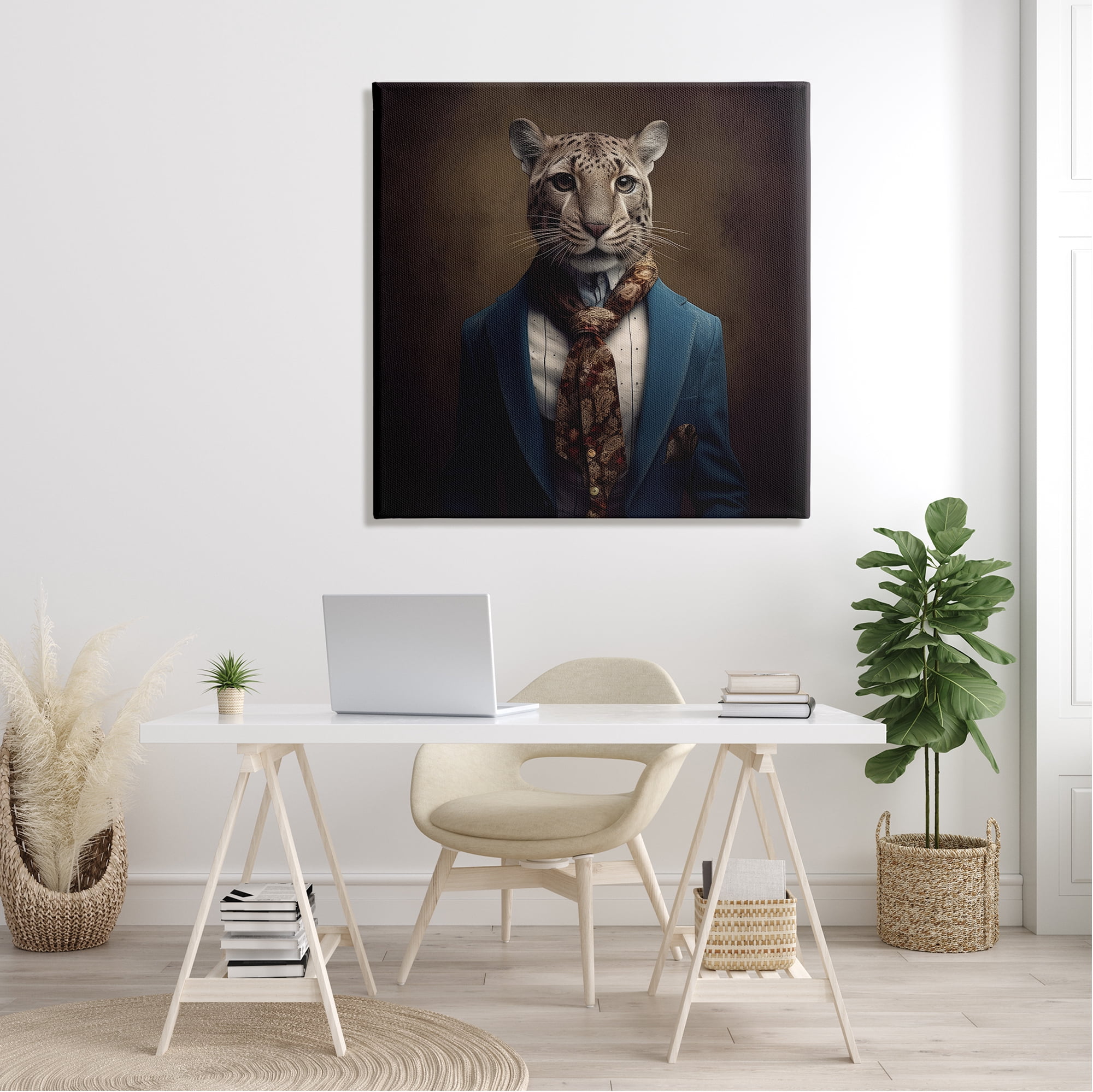 Stupell Industries Fancy Fashion Leopard Animals & Insects Painting Gallery Wrapped Canvas Art Print Wall Art, 36 x 36