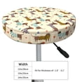 thumbnail image 2 of Uemuo Dachshund Dog Pattern Round Bar Stool Seat Covers Washable Stool Cushion Slipcover Elastic Bar Chair Covers-, 2 of 7