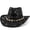 Black, variant on Sun Hats for Women And Men Solid Color Summer Western Cowboy Hat Hollowed Out Beach Straw Hat