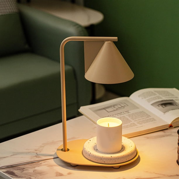 Lámpara eléctrica Calentador de velas con temperatura ajustable Soporte de luz aromática decorativa para decoración del hogar Sala de estar de Navidad marrón Baoblaze Lámpara de vela más cálida
