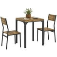 thumbnail image 1 of HOMCOM Dining Table Set for 2, Square Kitchen Table and Chairs Rustic Brown, 1 of 10