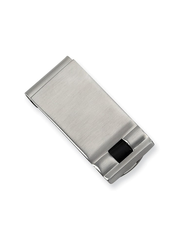 12mm x 50mm Jewel Tie Stainless Steel Polished Enameled Fleur de Lis Money Clip