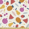 thumbnail image 1 of Off White Fabric by the Yard Upholstery, Composition of Colorful Fruits Polka Dots Botanical Fresh Details, Decorative Fabric for DIY and Home Accents, 10 Yards, Off White and Multicolor by Ambesonne, 1 of 4
