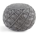 thumbnail image 1 of ZXNYH Pouf Ottoman - Hand Knitted Ottoman Foot Rest, Large Round Pouf, Poufs for Living Room, Bean Bag Ottoman, Floor Pouf, Macrame Chair - 20 Diameter x 14 Height - Mystic Pure Natural, 1 of 3
