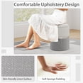 thumbnail image 5 of Favory Ottoman with Storage - Set of 2 Storage Ottomans, 1 Large & 1 Small Nesting Ottoman Side Table, Upholstered Linen Round Foot Rest Vanity Stool for Bedroom Living Room (Gray), 5 of 7