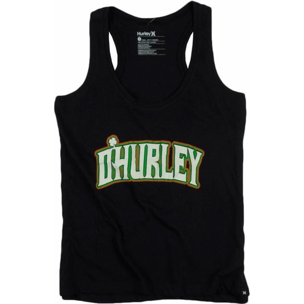 Hurley Shamrock Racerback Tank Top para mujer, negro, mediano Hurley Camiseta sin mangas