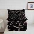 thumbnail image 5 of Homewish Aesthetic Lines Full Size Comforter Sets,Modern Abstract Bedding Comforter Set,Black Brown,Black Reversible,3pcs,1 Comforter and 2 Pillowcases, 5 of 7
