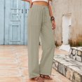 thumbnail image 3 of Women Pants Women Pants Casual Khaki Pants Women'S Lounge Pants Womens Elastic Waist Pants Summer Pants for Women 2025, 3 of 6
