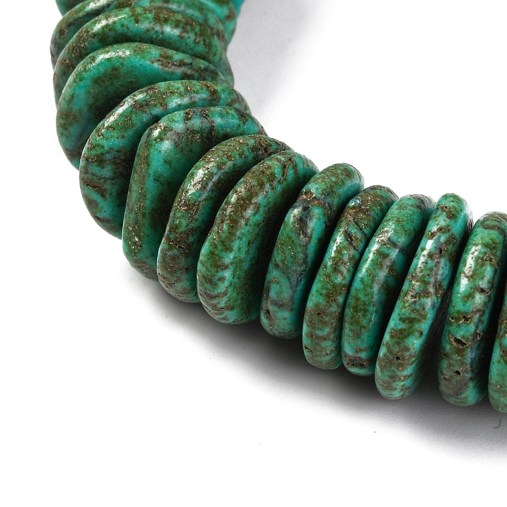 Graduated Turquoise Beads Strands Dyed Nuggets Dark Green 7~20x7~15x3~5mm Hole: 1.2mm about 118~119pcs/strand 15.75~15.87''(40~40.3cm)