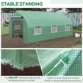 thumbnail image 3 of 11.5' x 10' Walk-In Greenhouse - Galvanized Steel Frame with 6 Mesh Windows & Zippered Door, Green, 3 of 10