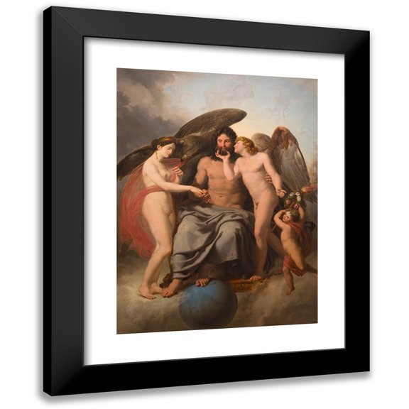 Pelagio Palagi 11x14 Black Modern Framed Museum Art Print Titled - Betrothal of Cupid and Psyche (ca. 1808)