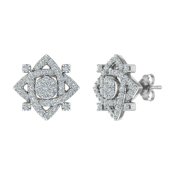 1/2 Carat Diamond Stud Earrings in 10K White Gold