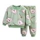 thumbnail image 1 of Gibobby Conjunto para bebé y niño Traje de franela para niños, ropa de casa para niños, traje de pantalones de manga larga cálidos con animados para niñas(Verde,3-4 Años), 1 of 3