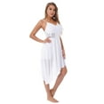 thumbnail image 5 of Raenseen Women Lyrical Dance Dress Modern Contemporary Dance Costume Shiny Sequins Mesh High Low Skirt White S, 5 of 8