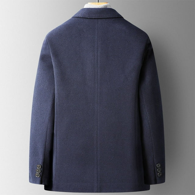 Traje de lana informal de otoño e invierno para hombre, traje pequeño de lana ajustado a la moda, chaqueta de traje de lana para hombre