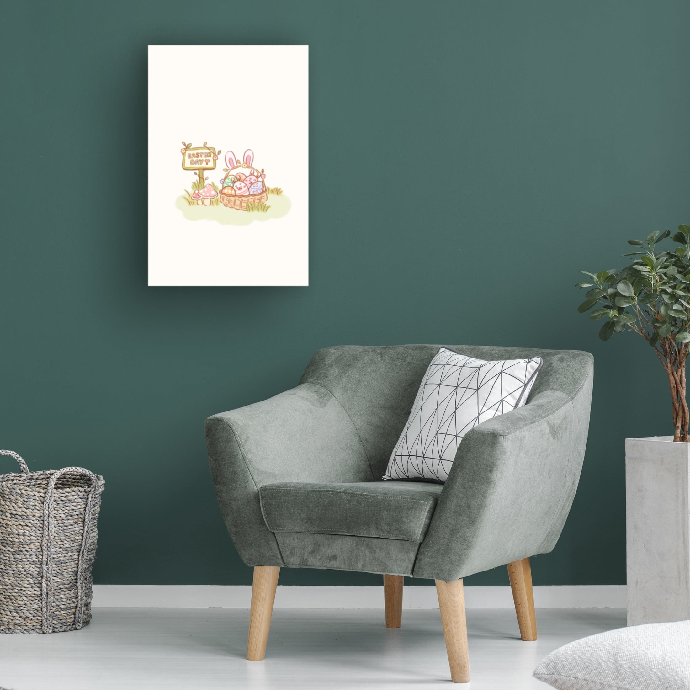 Trademark Fine Art Xuan Thai Cute Yellow Bunny Chubby Easter Eggs Canvas Wall Art