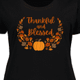 thumbnail image 4 of Inktastic Thankful and Blessed Pumpkin and Fall Leaves Women's Plus Size T-Shirt, 4 of 5