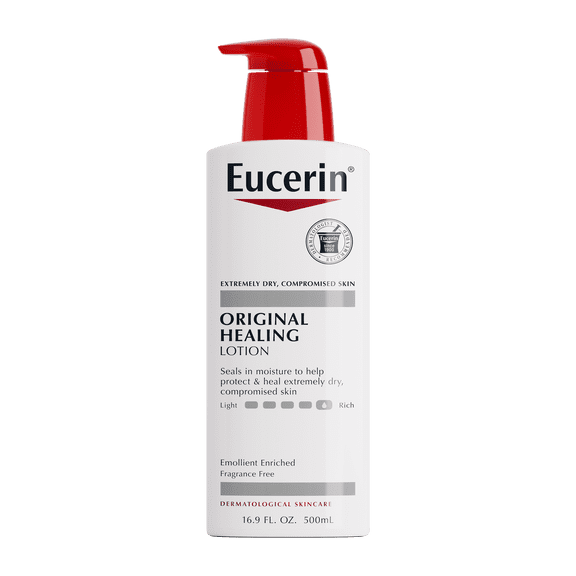 Eucerin Original Healing Body Lotion, Fragrance Free, 16.9 fl oz Bottle