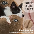 thumbnail image 7 of Calming Donut Dog Bed Pillow for Large Pets, Machine Washable Removable Cover, Comfort Plush Fluffy Faux Fur with Anti-Slip Bottom, Cats-Friendly Round Cuddly Design, Ocher, 36 inches, 7 of 7