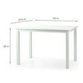 thumbnail image 6 of 5 Piece Dining Table Set, 4 Classic Style Solid Wood Warm Chairs w Rectangular Table, Kitchen Room Set, White Color w Gray Cushions, 6 of 8