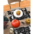 thumbnail image 6 of Halloween Placemats Set of 4 Black Pumpkin Place Mats Fall Placemat Witch Hat Bat Cobweb Table Mats for Dining Kitchen Table Holiday Dinner Party Home Decorations 13x19 Inch, 6 of 8