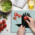 thumbnail image 3 of Black Crow Cutting Board, Grunge Hand Drawn Ink Sketch of Flying Bird Gothic Art Paint Drops, Decorative Tempered Glass Cutting and Serving Board, in 3 Sizes, by Ambesonne, 3 of 5